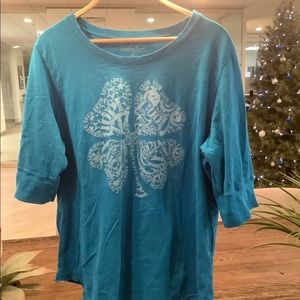 Lucky Brand Emoji 4 Leaf Clover Tee